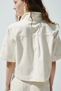 Short-Sleeved Denim Shirt