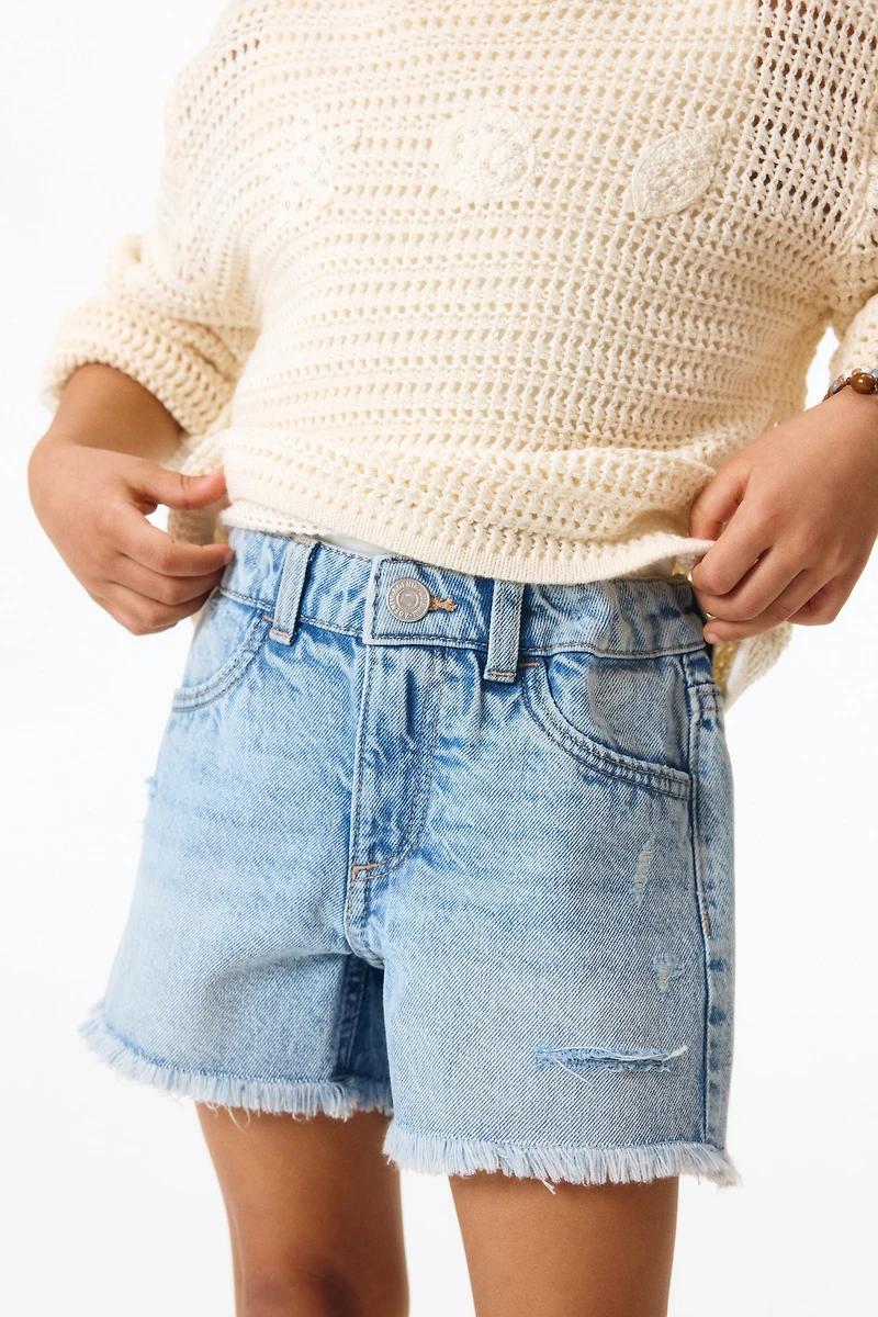 Frayed Denim Shorts