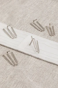 Lot de 2 rideaux très longs en tissu flammé