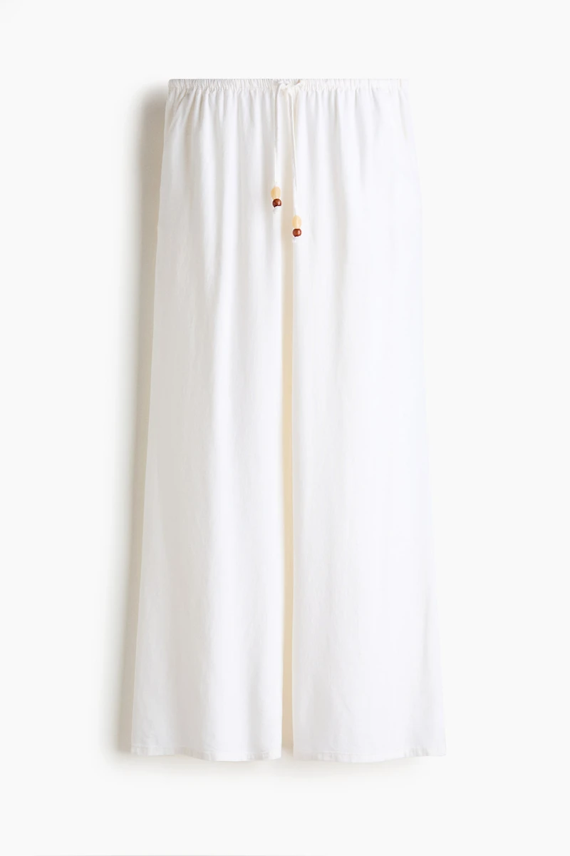 Linen-Blend Drawstring Pants