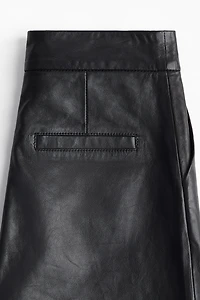 Straight-Leg Leather Pants