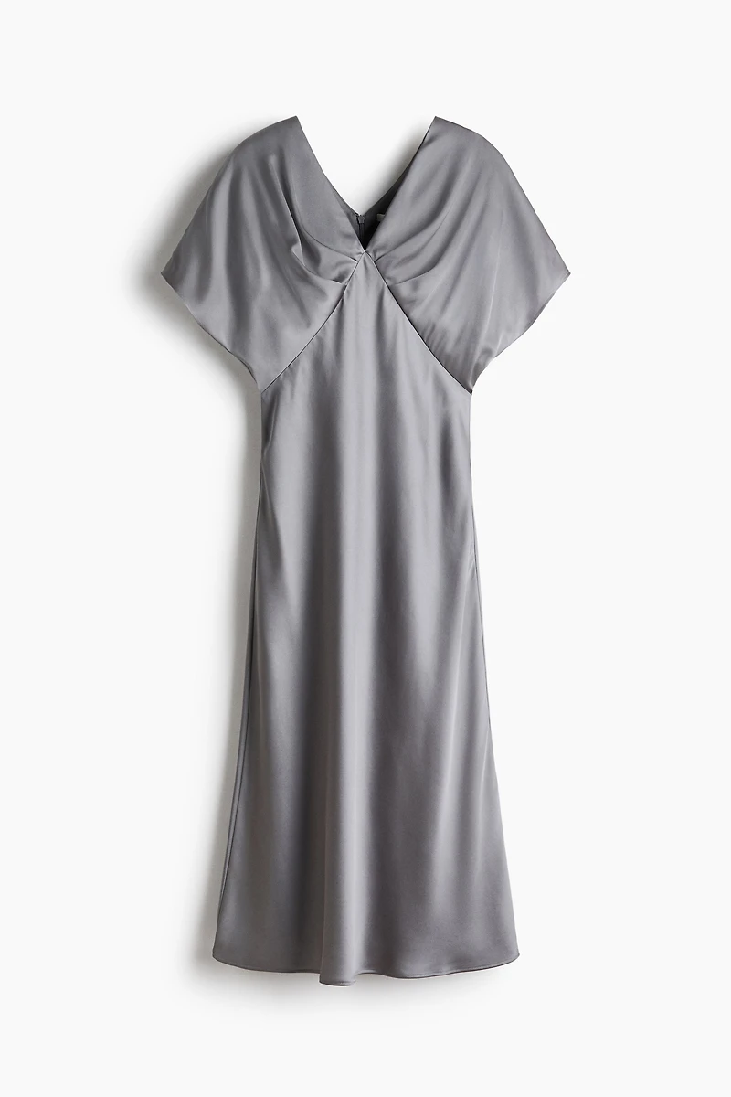 V-Neck Satin Dress