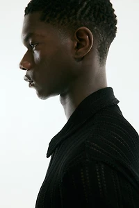 Regular Fit Crochet-Look Shirt