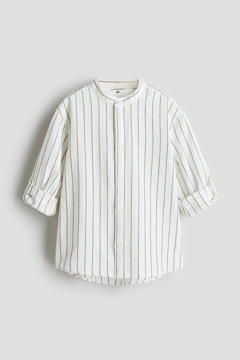 Cotton Band Collar Shirt