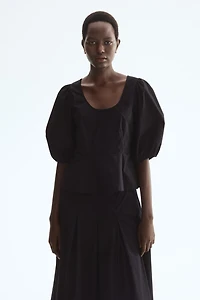 Cotton Peplum Blouse