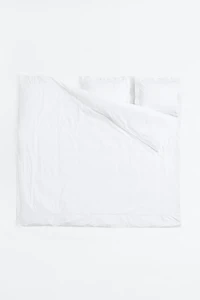 Cotton Percale King/Queen Duvet Cover Set