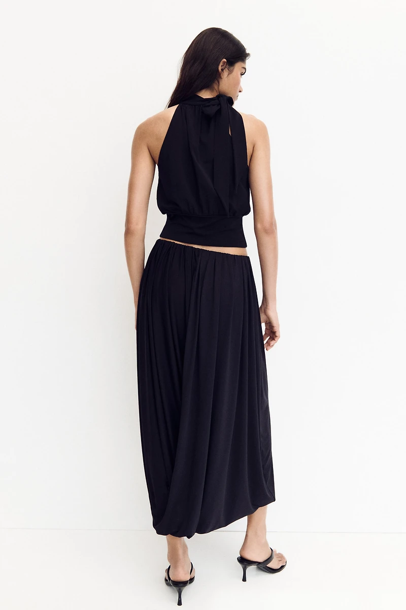 Scarf-Collar Crêpe Top