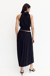 Scarf-Collar Crêpe Top