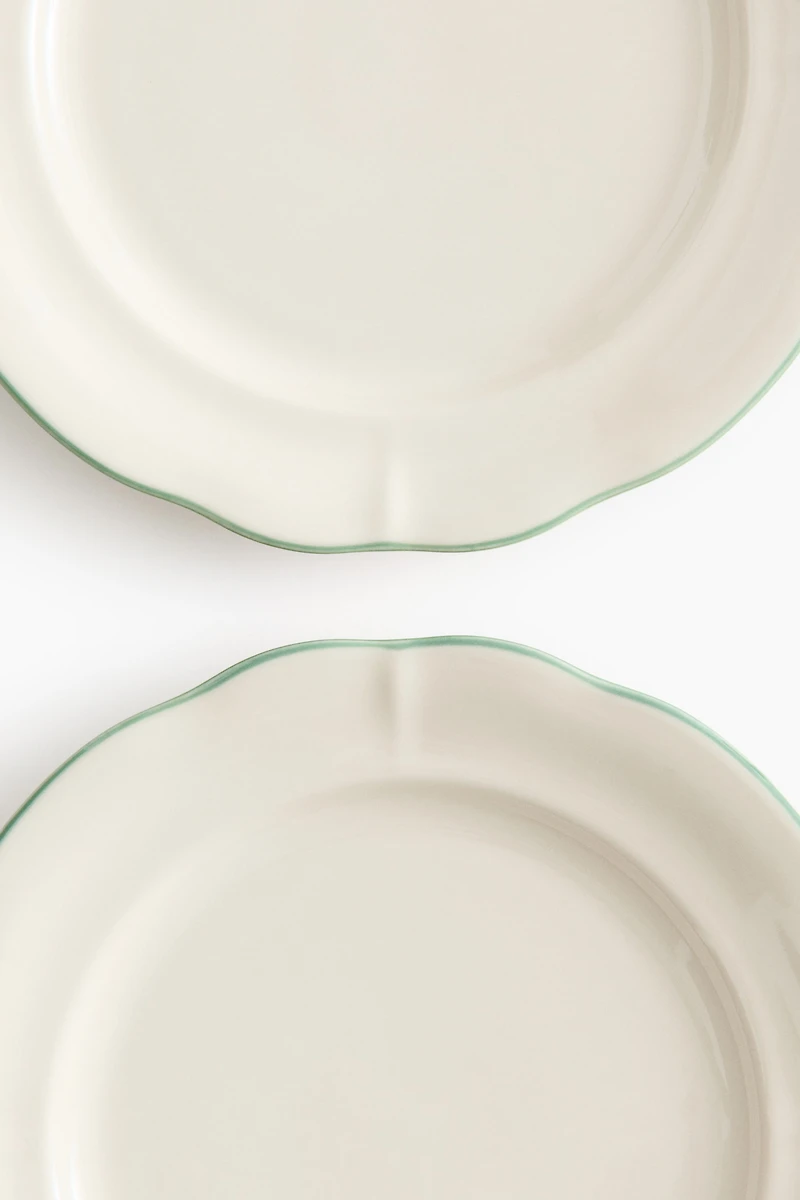 Lot de 2 grandes assiettes en grès cérame