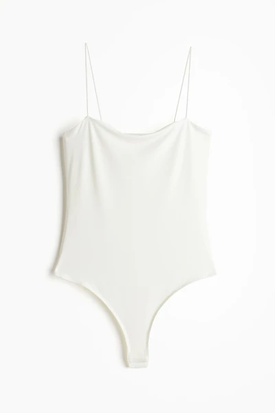 Thong Bodysuit with Narrow Shoulder Straps