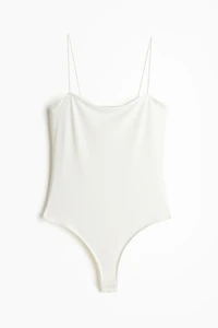 Thong Bodysuit with Narrow Shoulder Straps