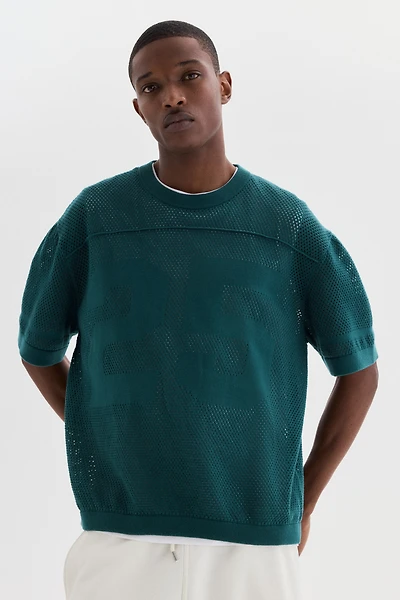 Relaxed-Fit Boxy Mesh T-Shirt