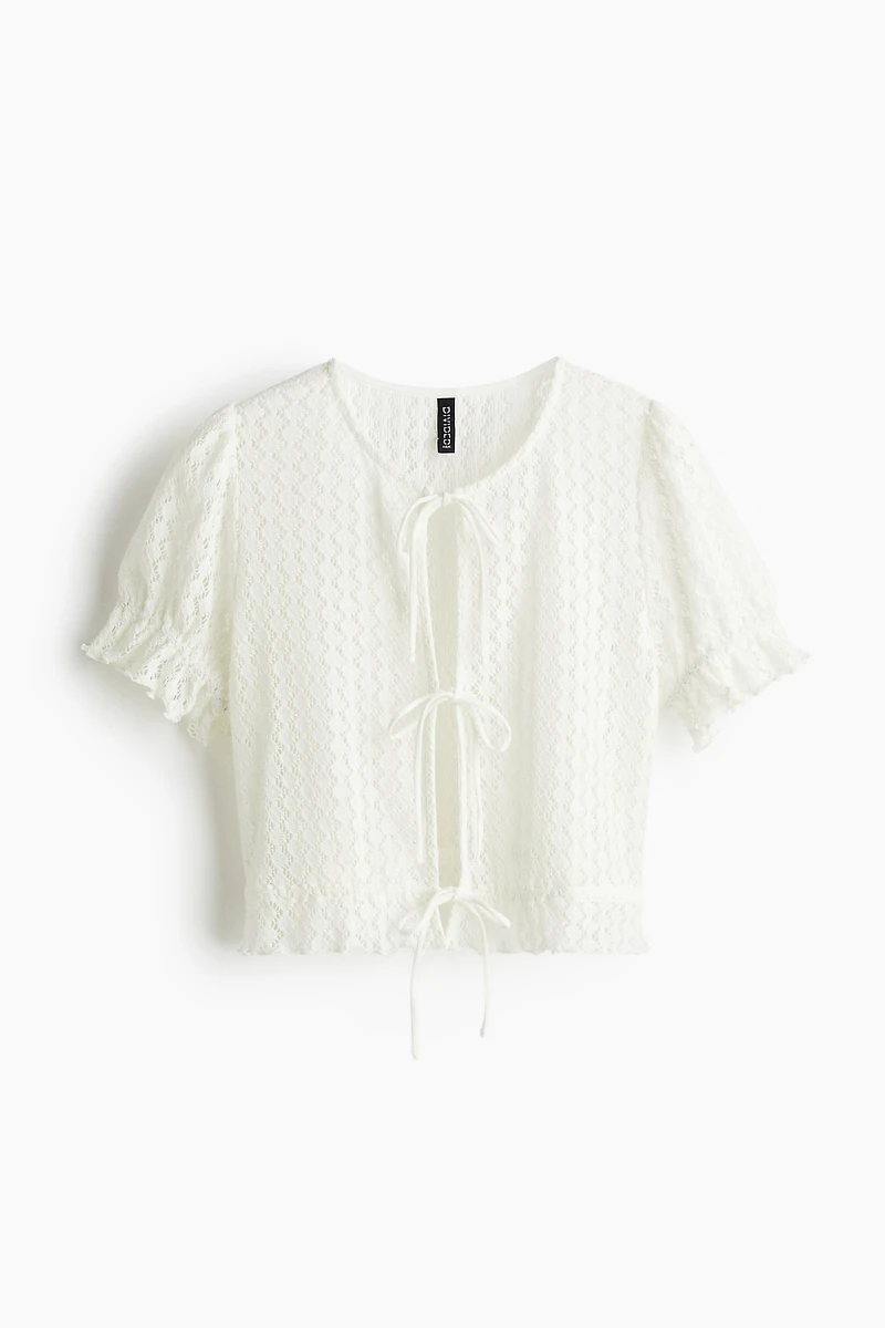 Pointelle-Knit Top