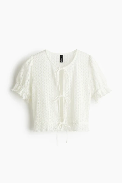 Haut en tricot pointelle