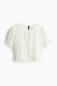 Pointelle-Knit Top