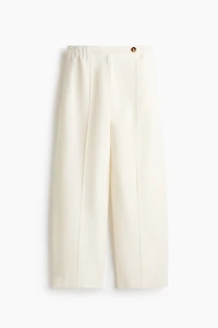 Linen-Blend Barrel-Leg Pants