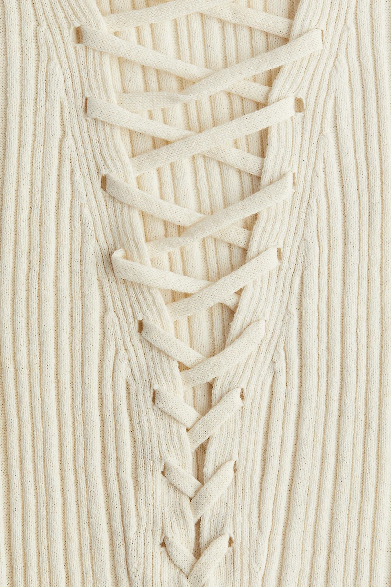Débardeur en tricot côtelé avec laçage