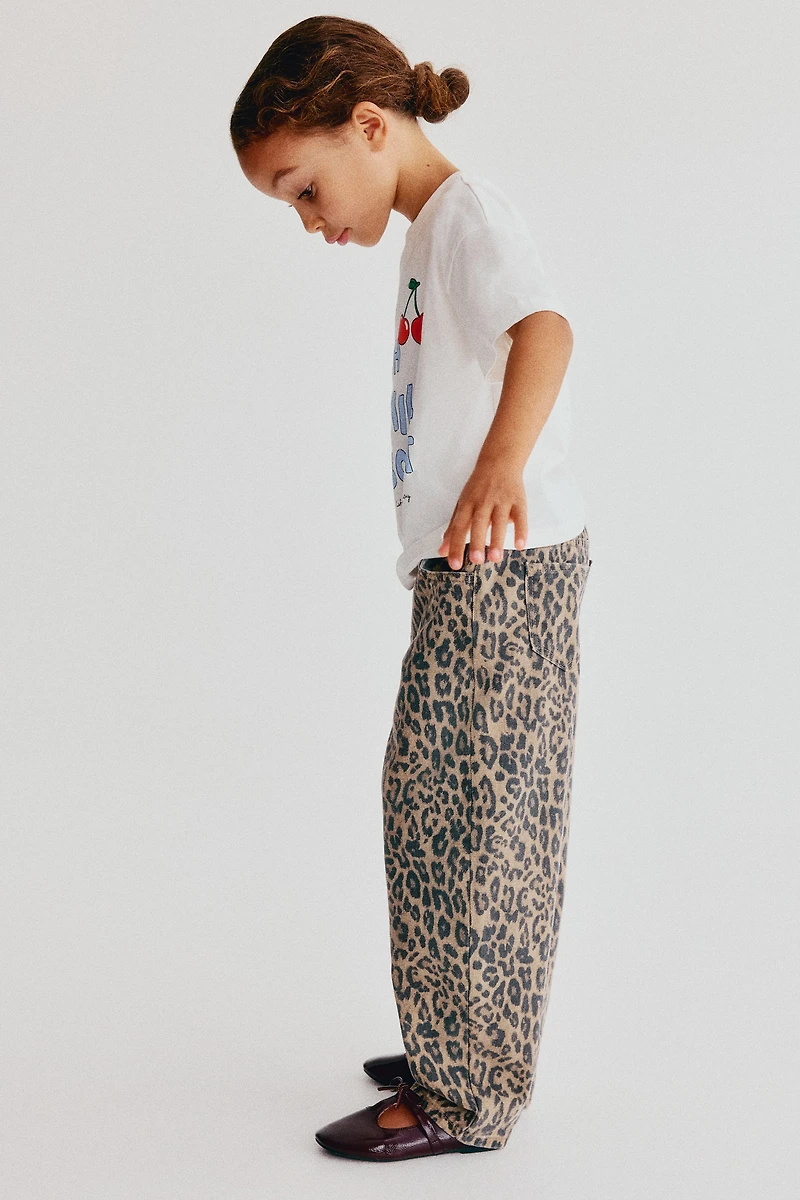 Barrel-Leg Cotton Pants