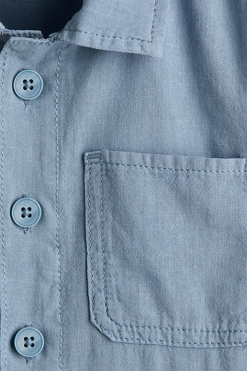 Veste-chemise en lin mélangé