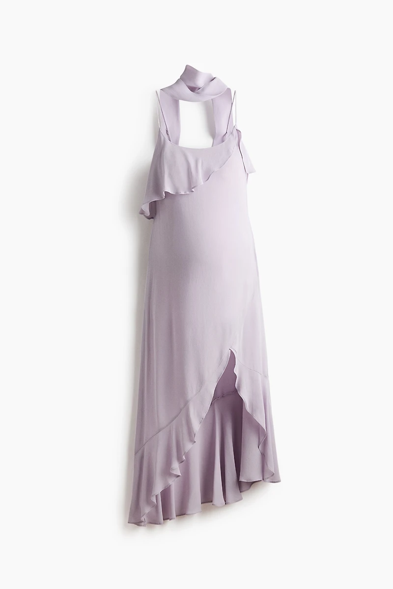 MAMA Flounced Chiffon Dress with Scarf