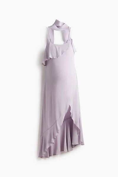 MAMA Flounced Chiffon Dress with Scarf