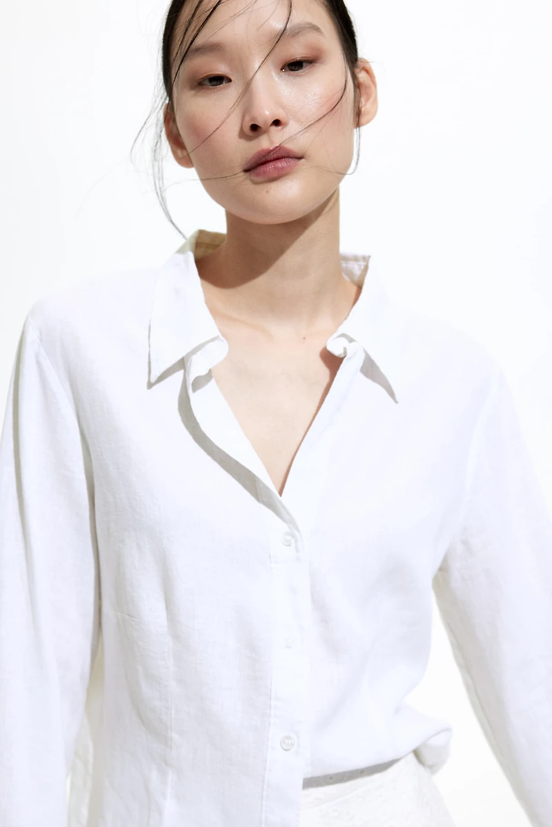 Linen-Blend Shirt