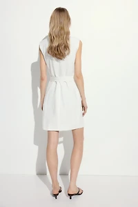 Linen-blend Jacket Dress