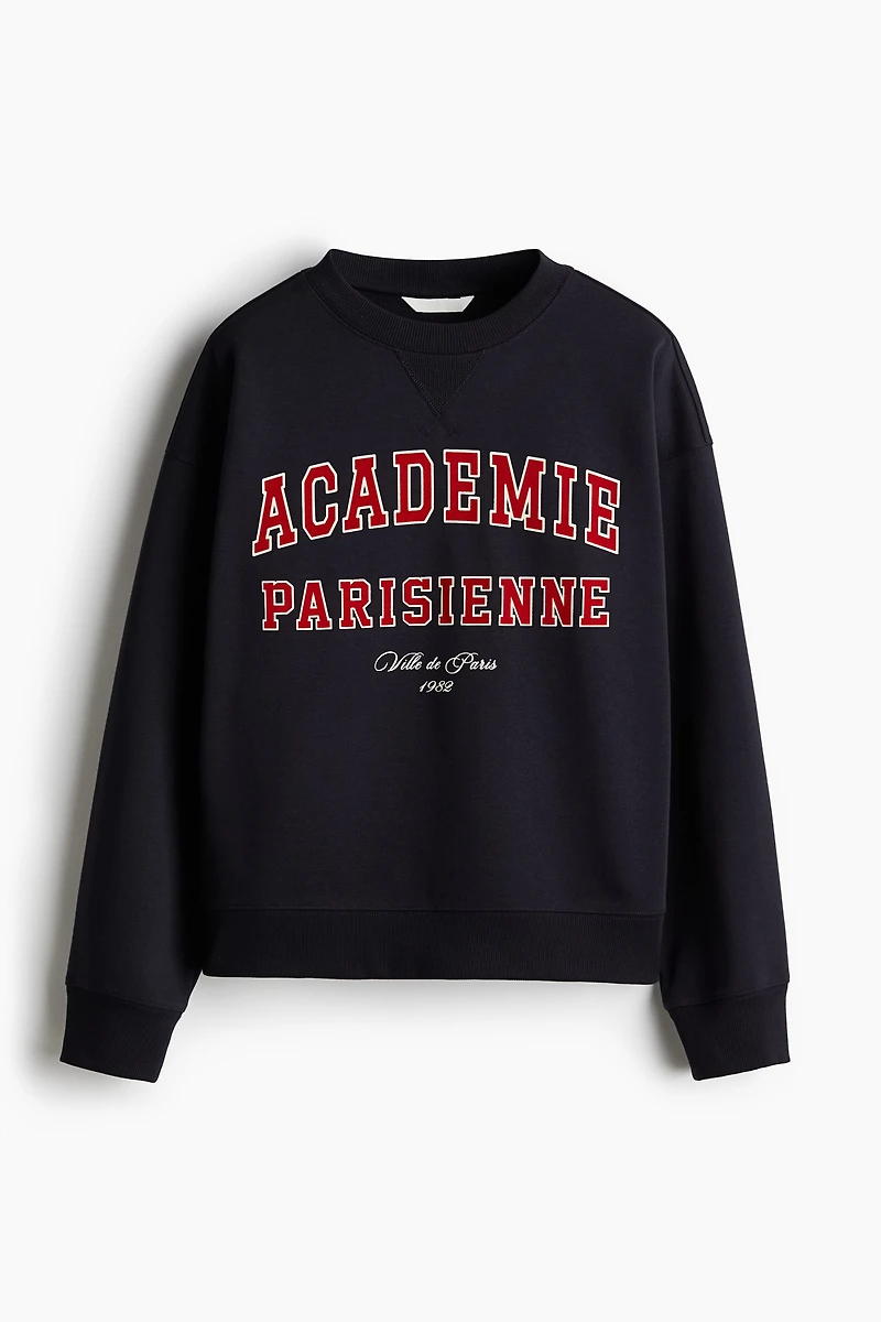 Sweatshirt with Text Motif