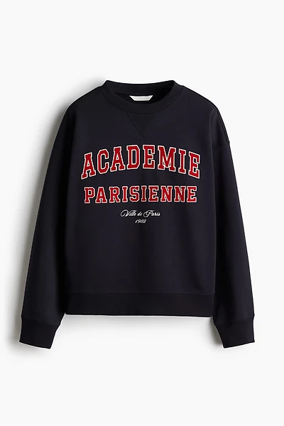Sweatshirt with Text Motif