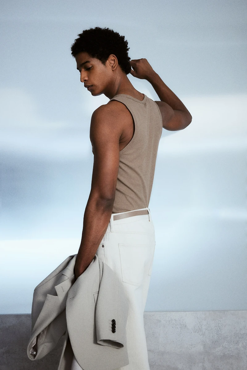 Slim-Fit Ribbed Tank Top