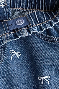 Embroidered Denim Shorts