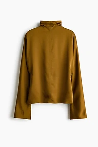 Satin Mock Turtleneck Top
