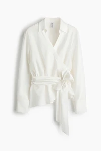 Chemise croisée en viscose mélangée