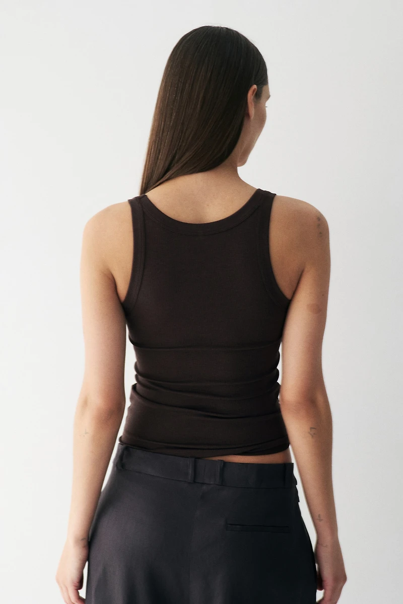 Cooling Slim-Fit Ribbed Tank Top