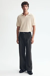 Pantalon sur mesure ample en laine mélangée