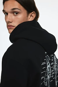 Kangourou ample avec inscription