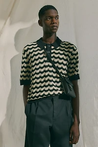 Regular-Fit Pointelle-Knit Polo Shirt