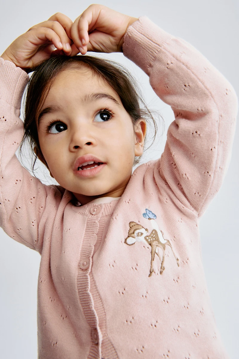 Appliquéd Cotton Cardigan