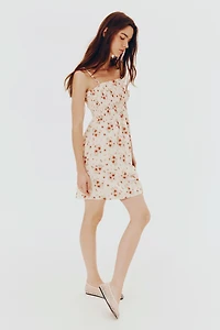 Robe en coton à corsage nid d'abeille