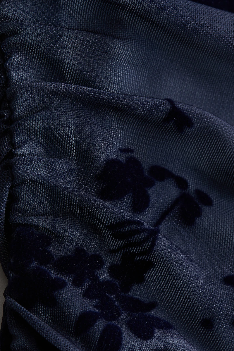 Asymmetric Flock-Print Top
