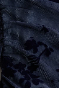 Asymmetric Flock-Print Top