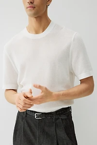 T-shirt coupe classique en tricot ajouré