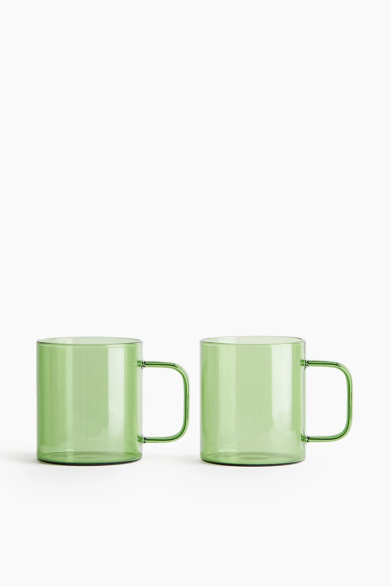 Lot de 2 tasses verre