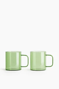 Lot de 2 tasses verre