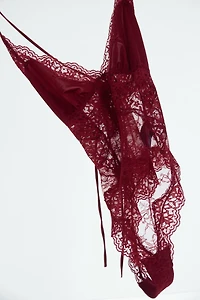 Microfiber and Lace Bodysuit