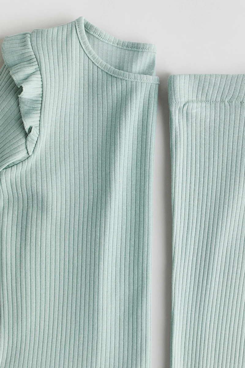 2-Piece Ribbed Cotton Set