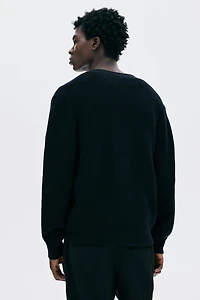 Regular-Fit Rib-Knit Cardigan