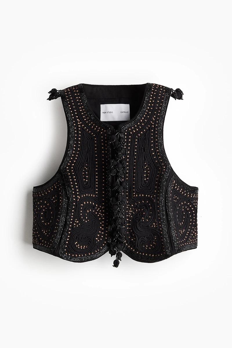Embroidered Canvas Vest