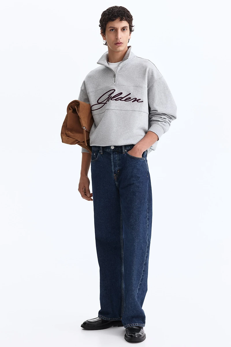 Chandail en molleton décontracté à col fermeture