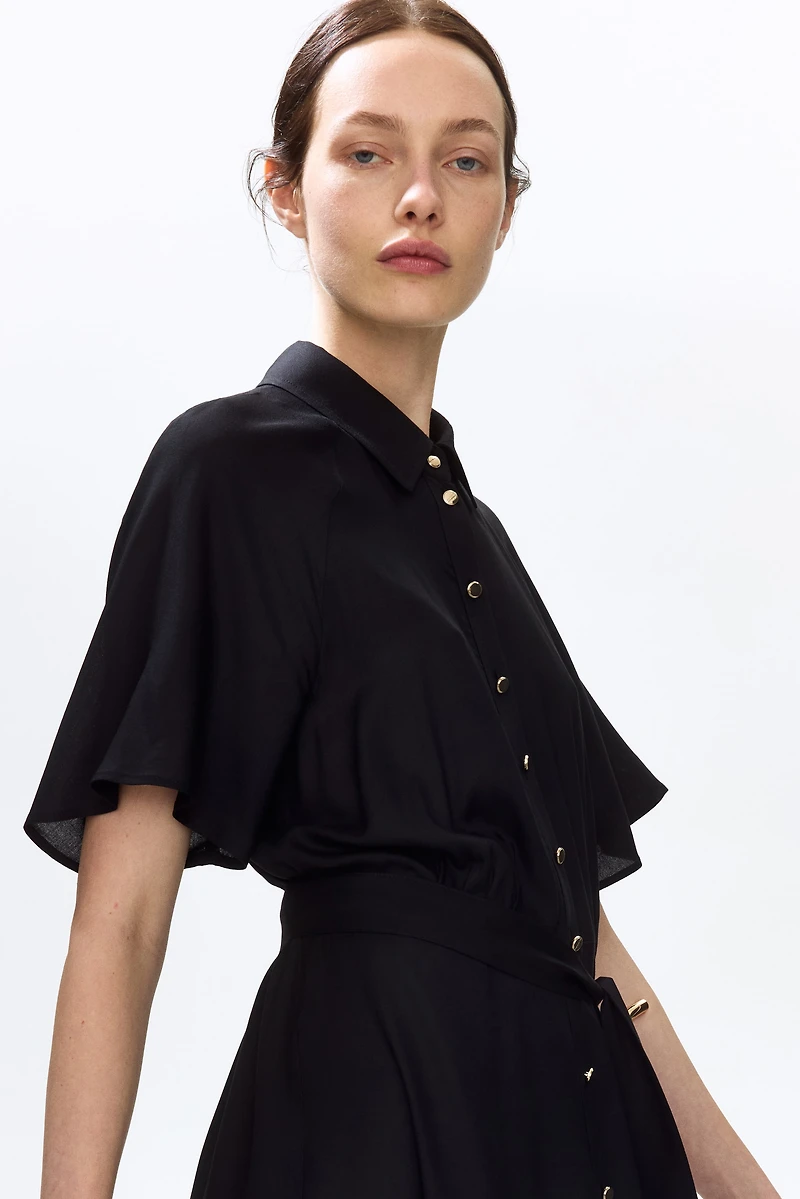 Tie-belt Shirt Dress